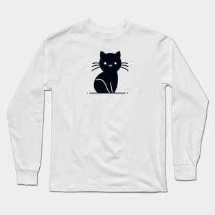 Black Cat Smiley Long Sleeve T-Shirt